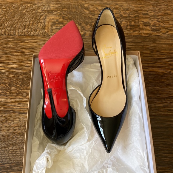 Christian Louboutin Iriza 100 Black Patent Pump Size 36 - Picture 4 of 6